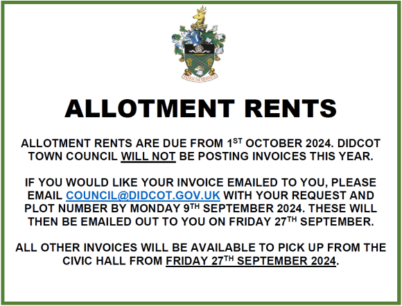 Allotment rents 2024/2025